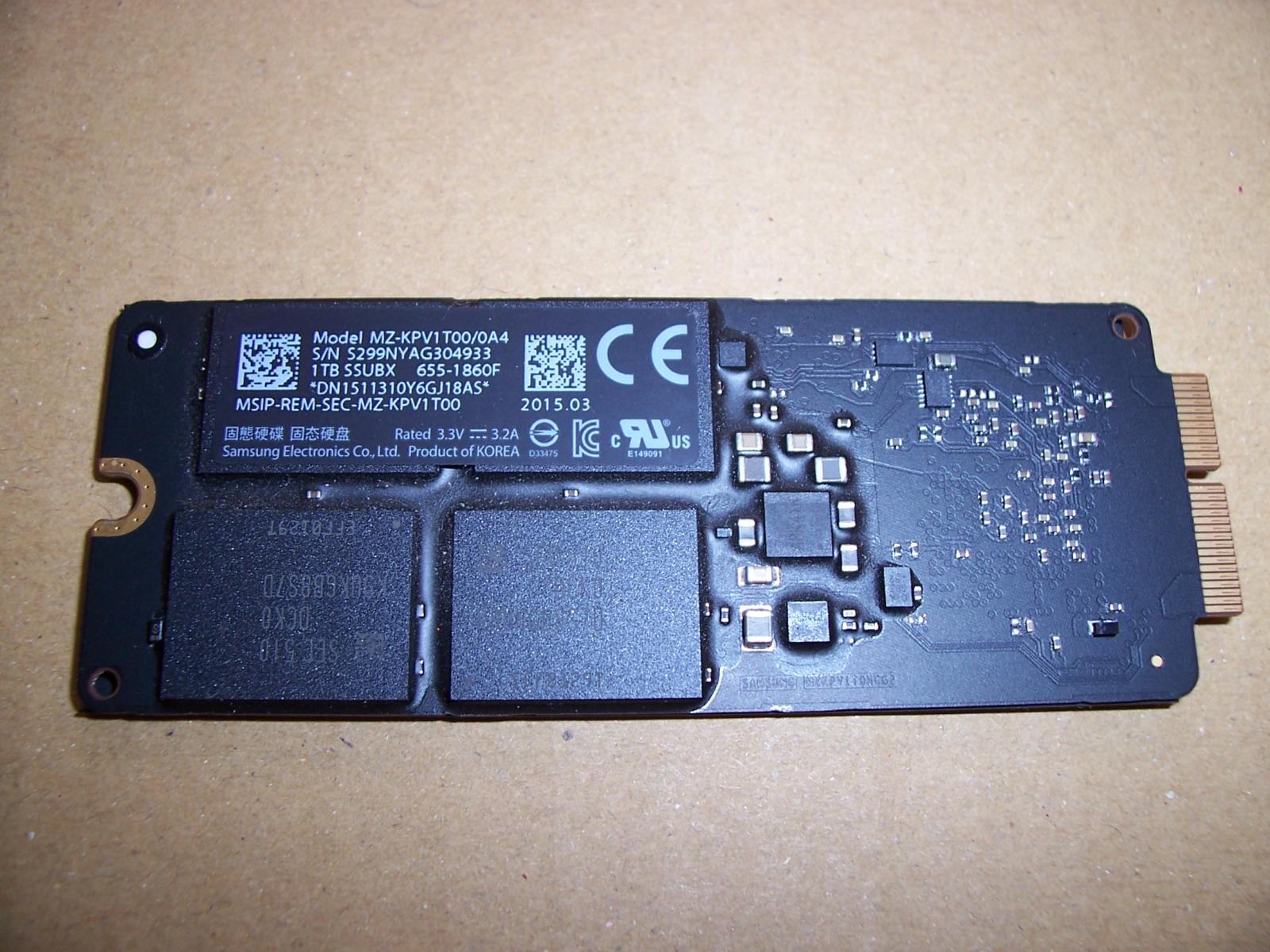 For sale 1TB Macbook Pro 2015 SSD MZ-KPV1T00/0A4 SSUBX 665-1860F working pull