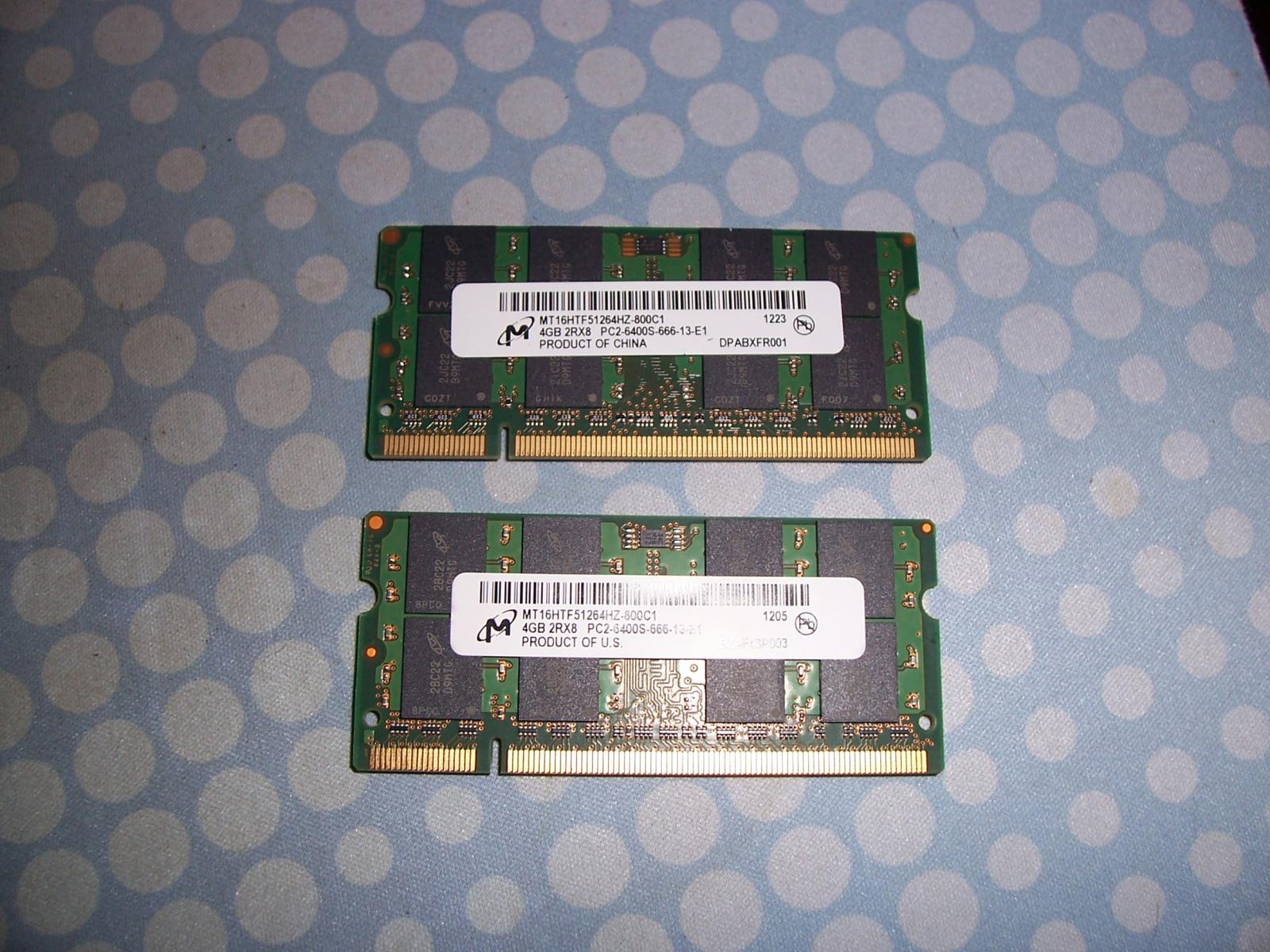 For sale Micron 8GB (2x4GB) DDR2-800 laptop SO-DIMM kit
