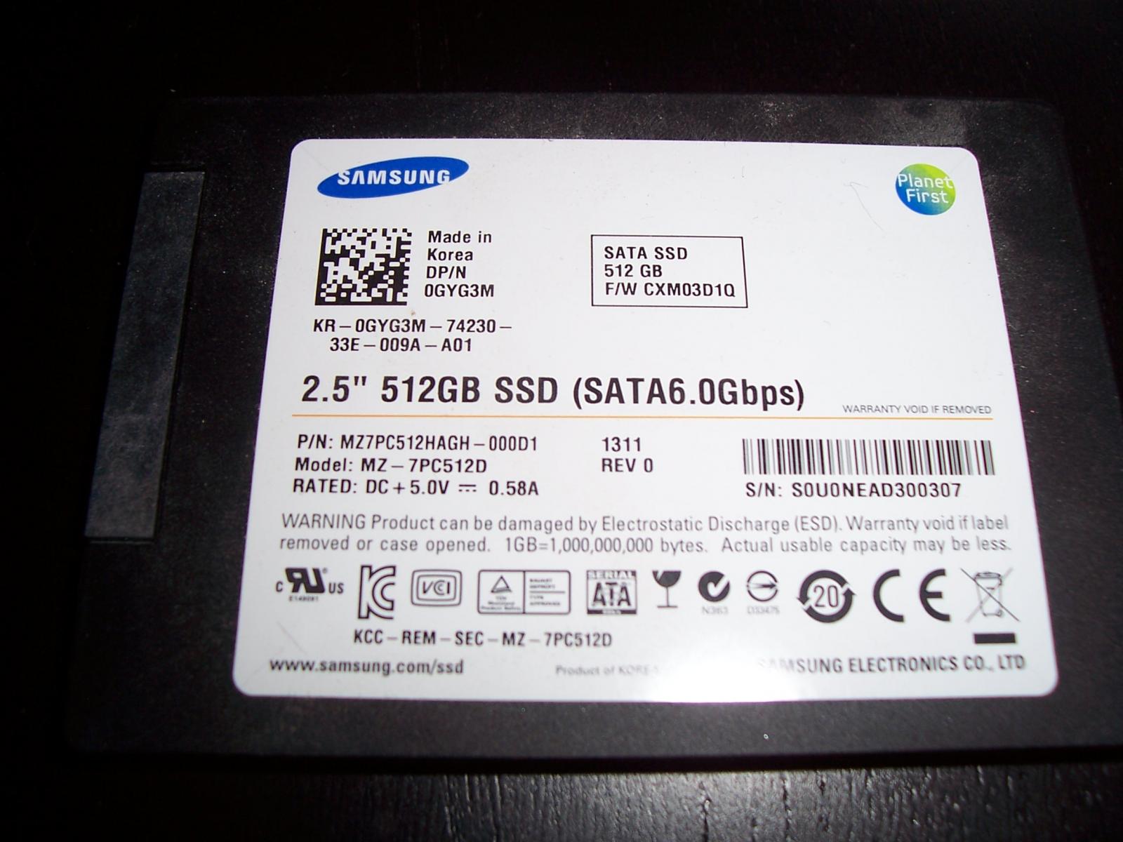 For sale 512GB Samsung PM830 2.5 SATA SSD
