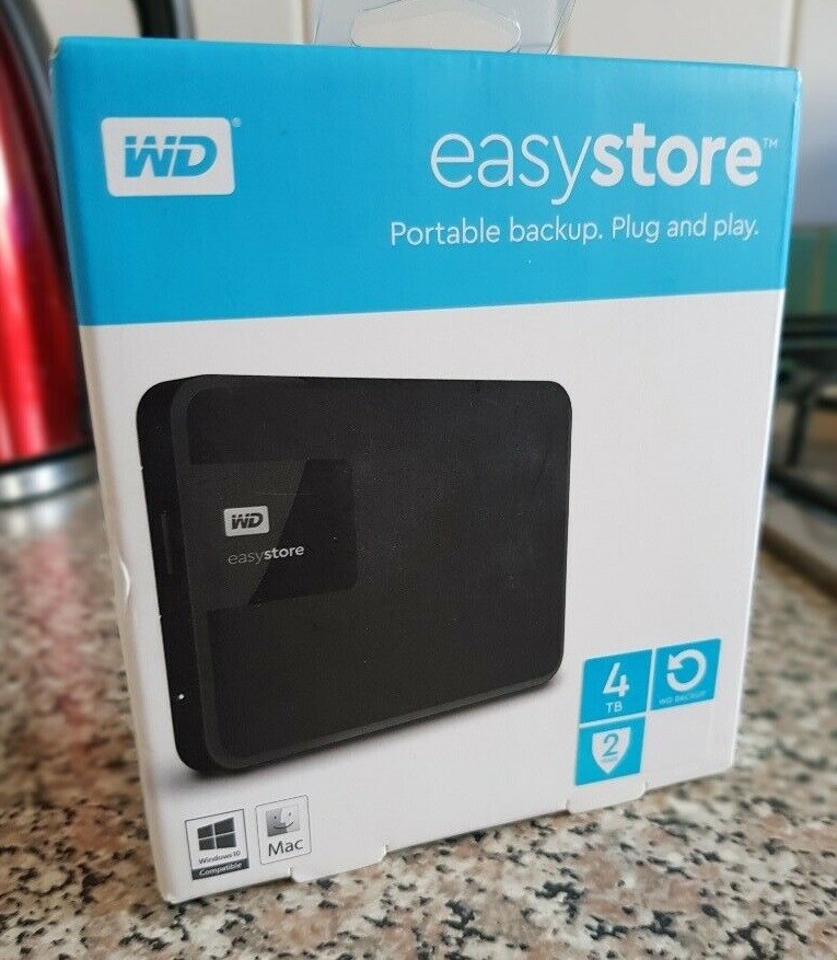 For sale WD EasyStore 4TB Passport USB 3.0 Portable Hard Drive.MINT in Box!