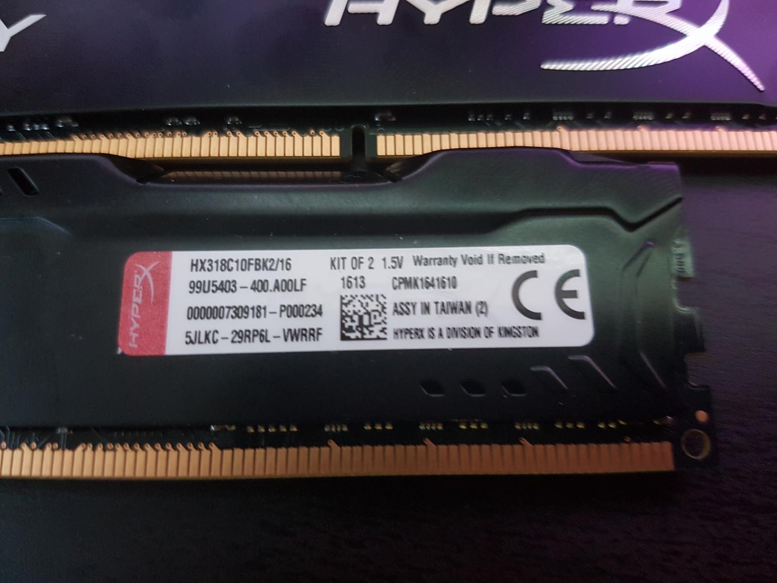 For sale 32GB (4 x 8GB) HyperX Fury 240 pin DDR3 SDRAM 1866