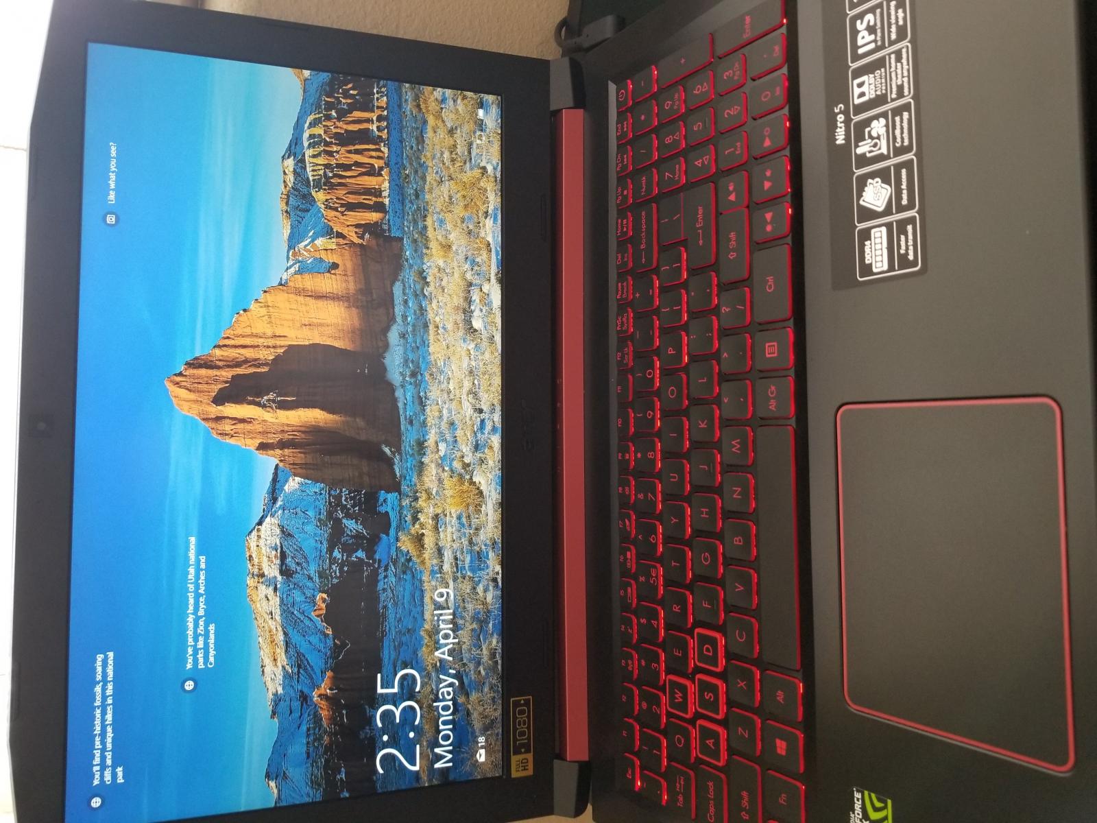 For sale Acer Nitro 5 Gaming laptop + extra 1TB Seagate Firecuda hybrid drive