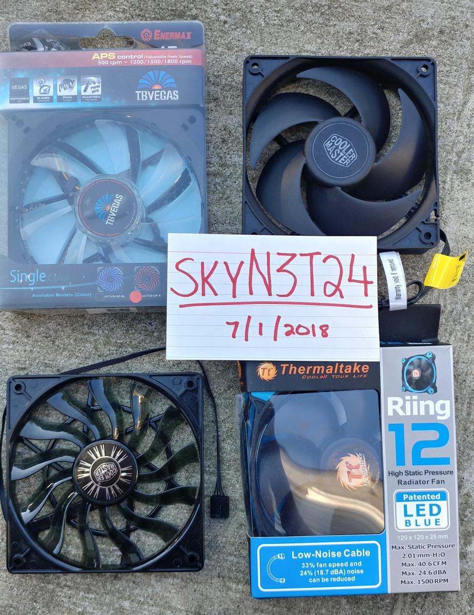 For sale 4, NEW 120mm Static Pressure Fans (One 3-pin, Three PWM) Bundle.