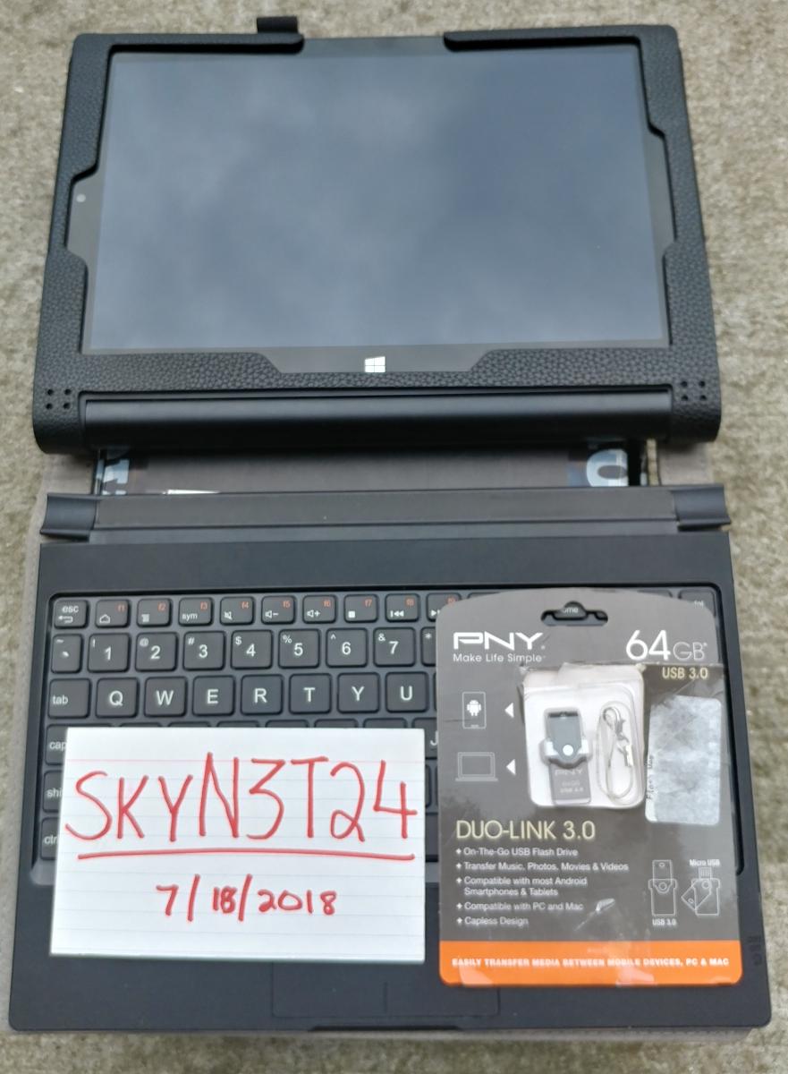 For sale Lenovo Yoga 2, Aluminum Win10 IPS 10.1 Tablet w/Keyboard+64GB USB 3.0 FlashDrive