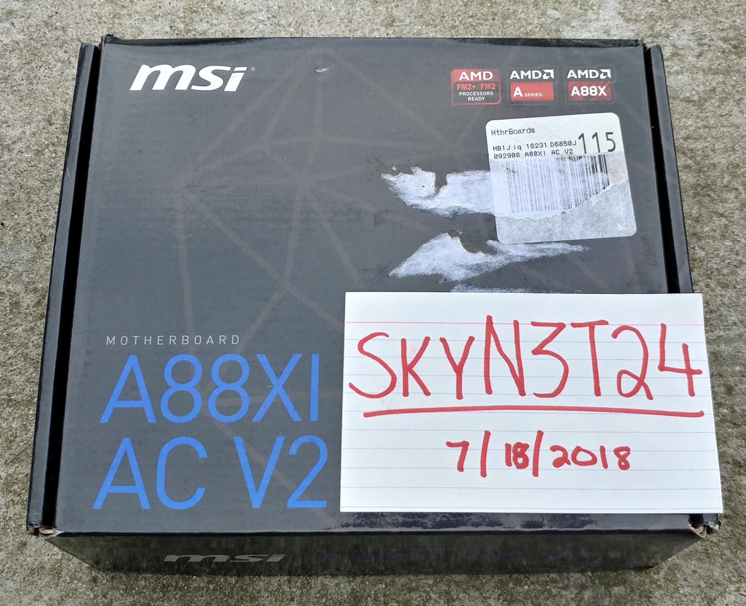 For sale MSI A88Xi AC v2 FM2+ Mini-ITX Motherboard.NEW!