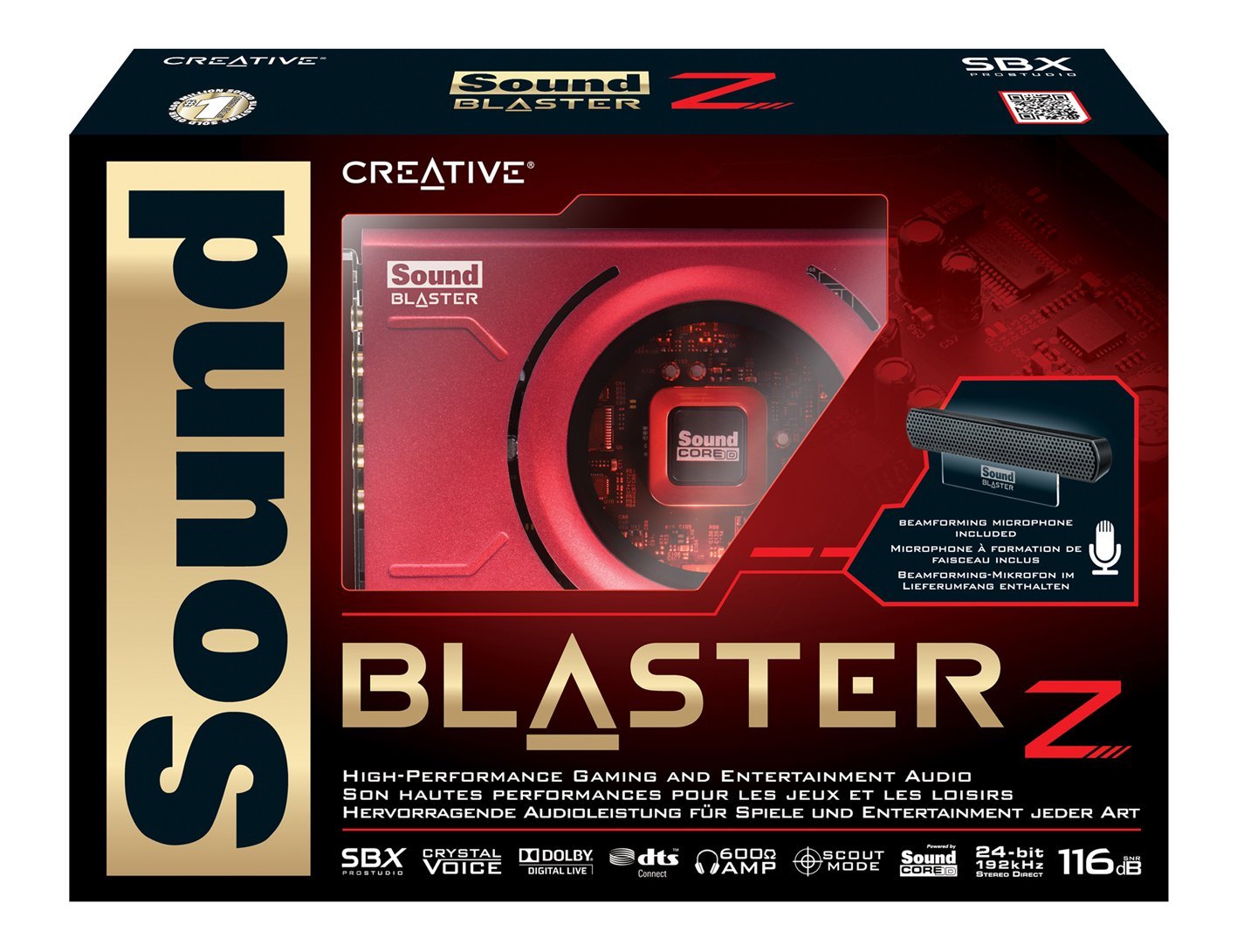 For sale Creative Sound Blaster Z PCIe Gaming Sound Card w/ 600Ω headphone amp