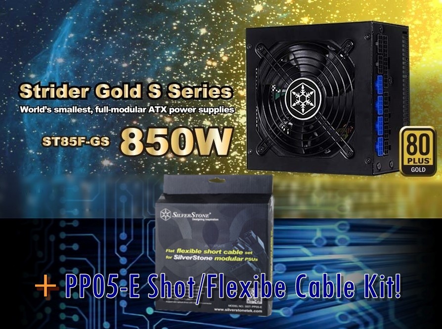 For sale Silverstone Strider 850w Gold Compact PSU w/Short Cable Kit in Box.