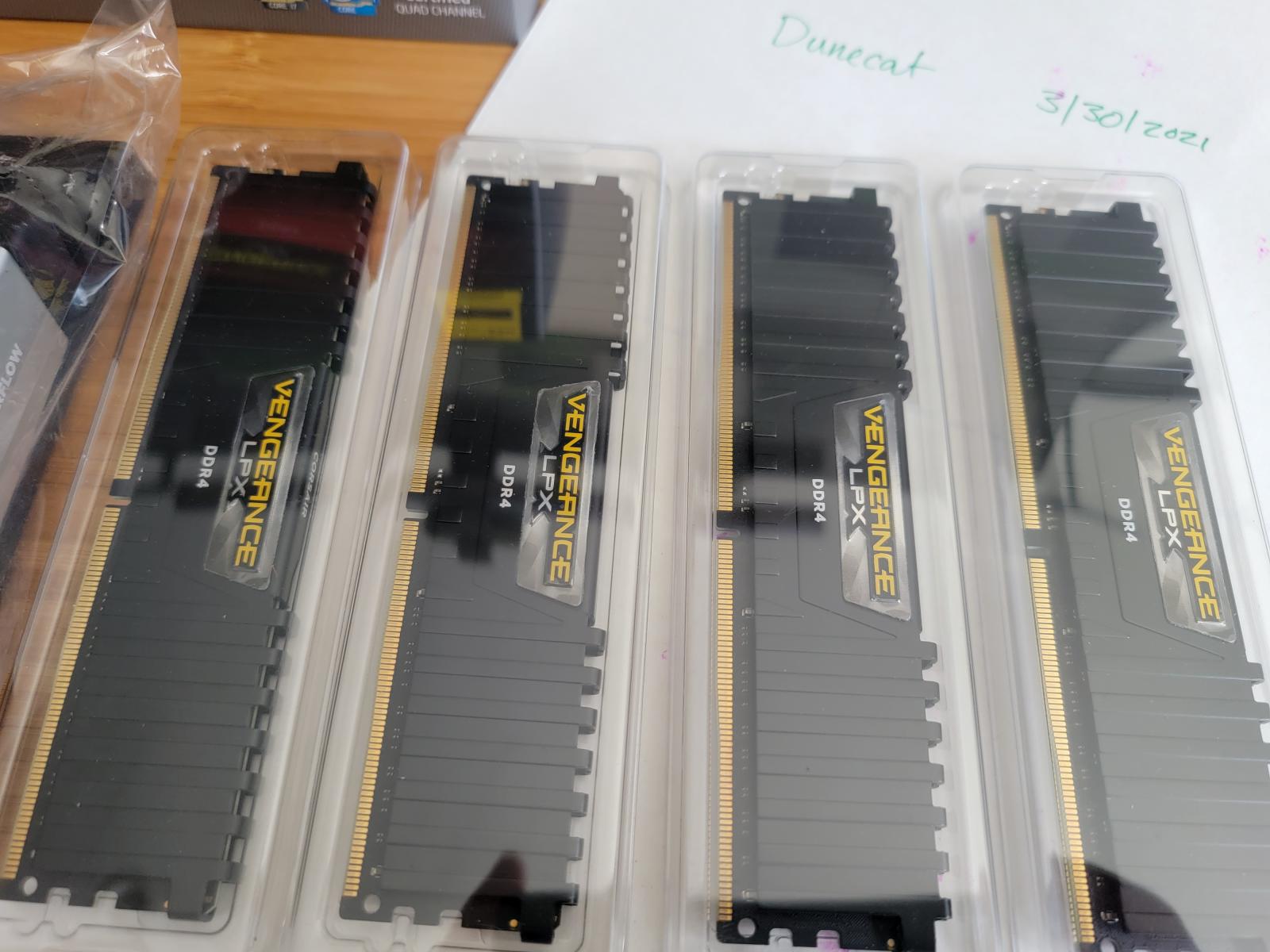 For sale Corsair Vengeance LPX & Airflow 64GB (4x16GB) DDR4 3200MHz RAM kit (B-die)