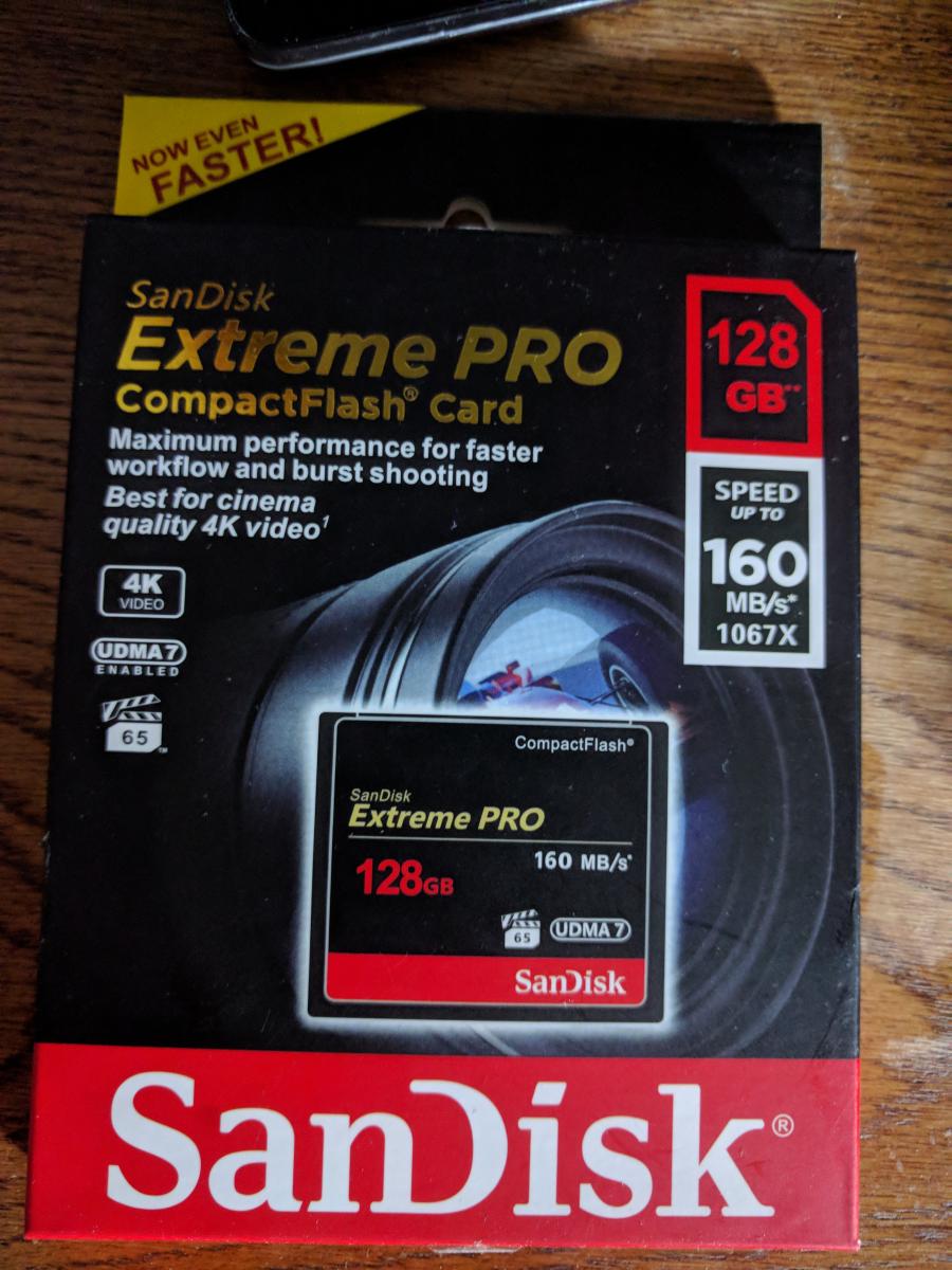 For sale SanDisk Compact Flash Extreme Pro 128GB 4K UHD VPG-65 160MB/s CF DSLR Cameras