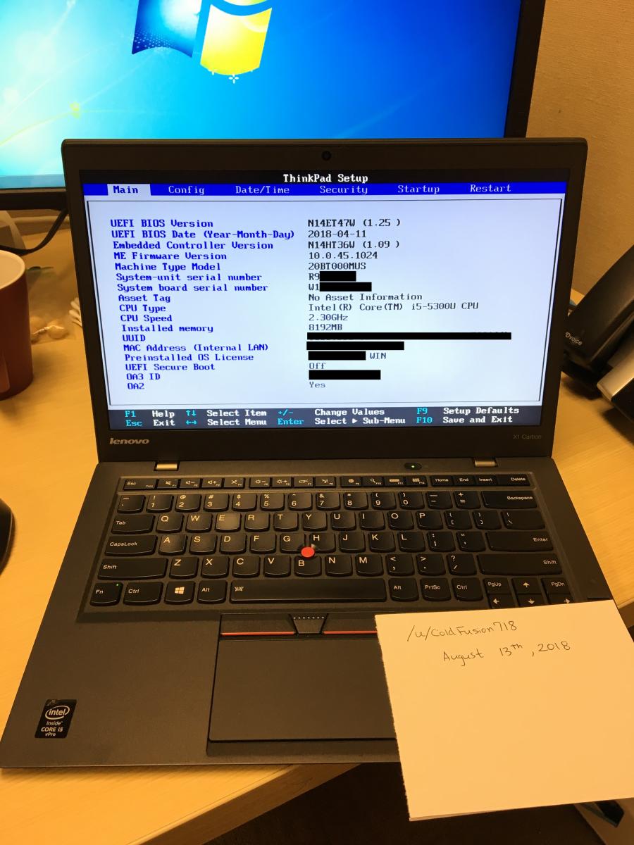 For sale Lenovo X1 Carbon 3rd Generation ThinkPad
