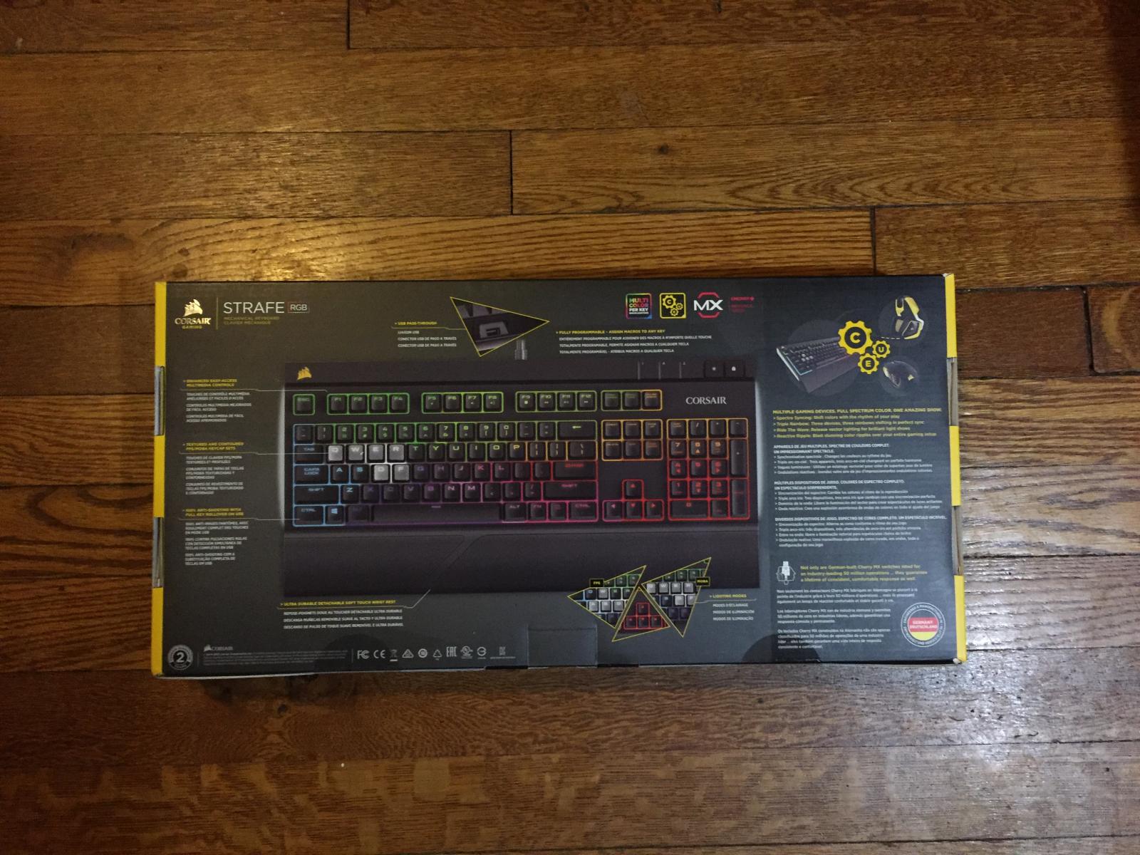 For sale Corsair Strafe Mechanical RGB LED Backlit Gaming Keyboard Cherry MX Red New