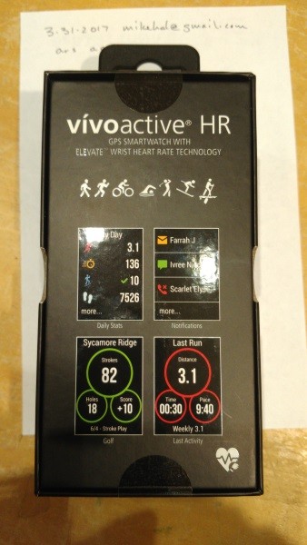 For sale Garmin vivoactive HR GPS smartwatch