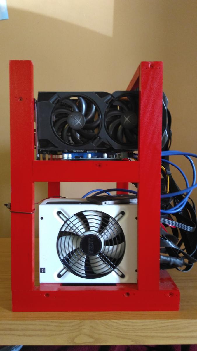 For sale Ethereum 135Mh/s Mining Rig 6 RX480 Open Air Case ZCash Bitcoin ETC DCR NiceHash