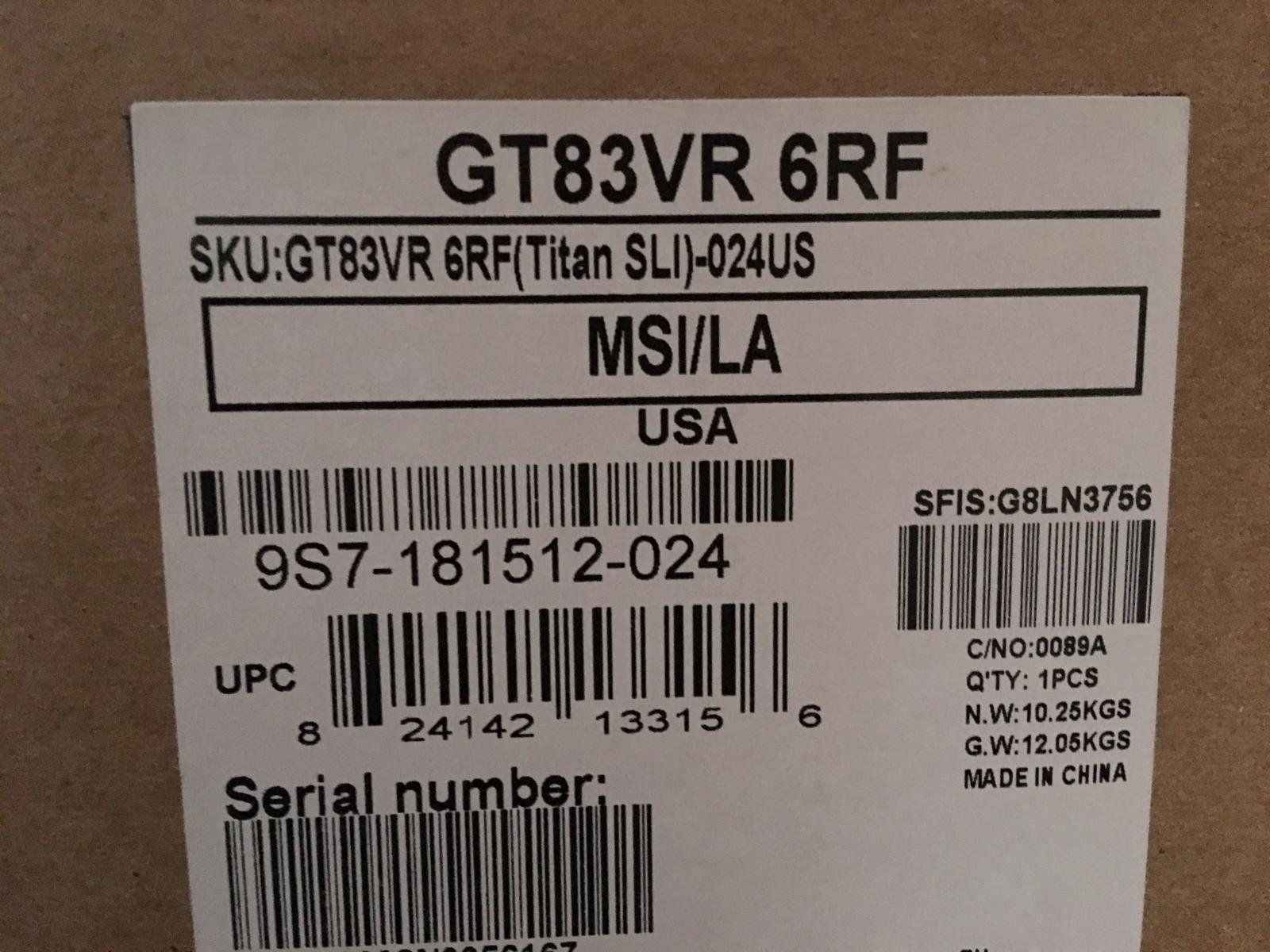 For sale MSI GT83VR 6RF TITAN SLI-024