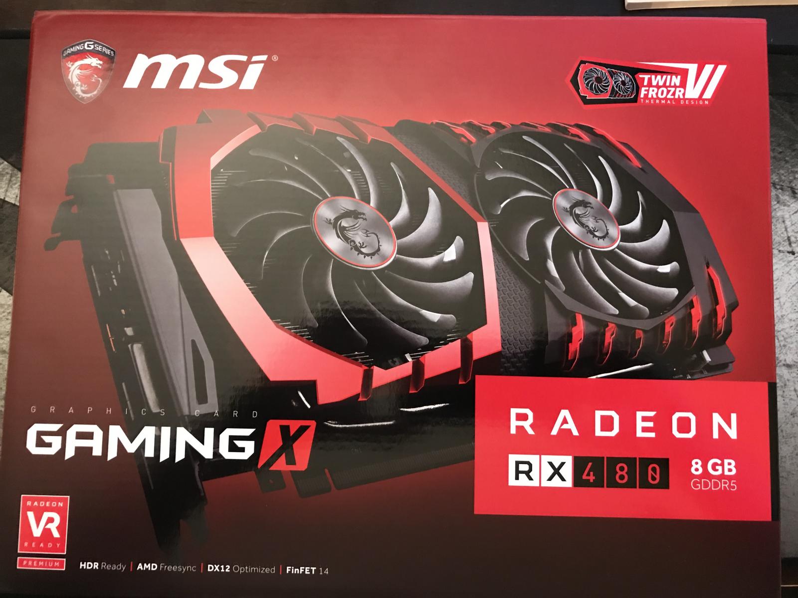 For sale MSI RX480 8GB Gaming X