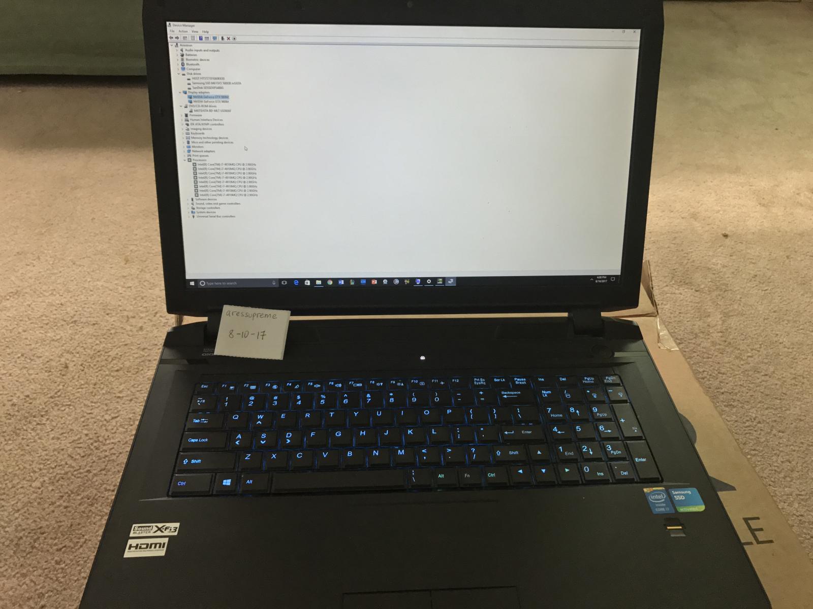 For sale Sager NP9377 / Clevo P377SM-A High-End Gaming Laptop