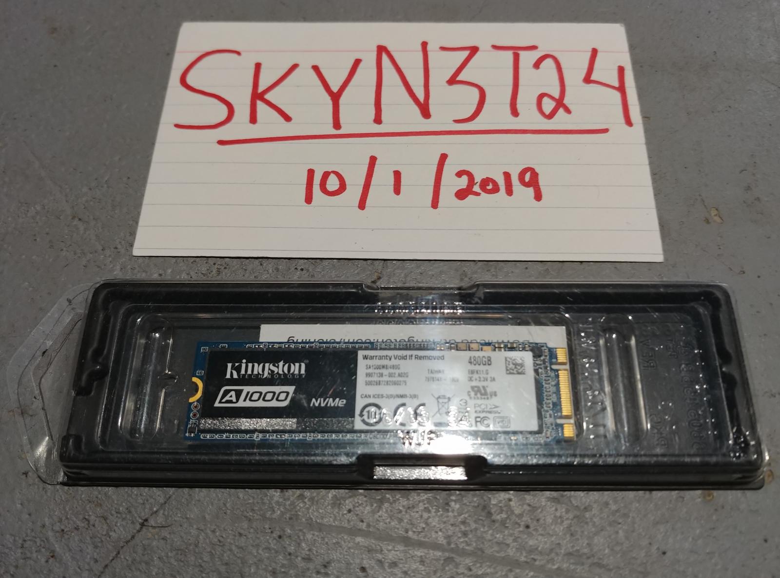 For sale Kingston A1000 480GB PCIe NVMe M.2 SSD.Great!