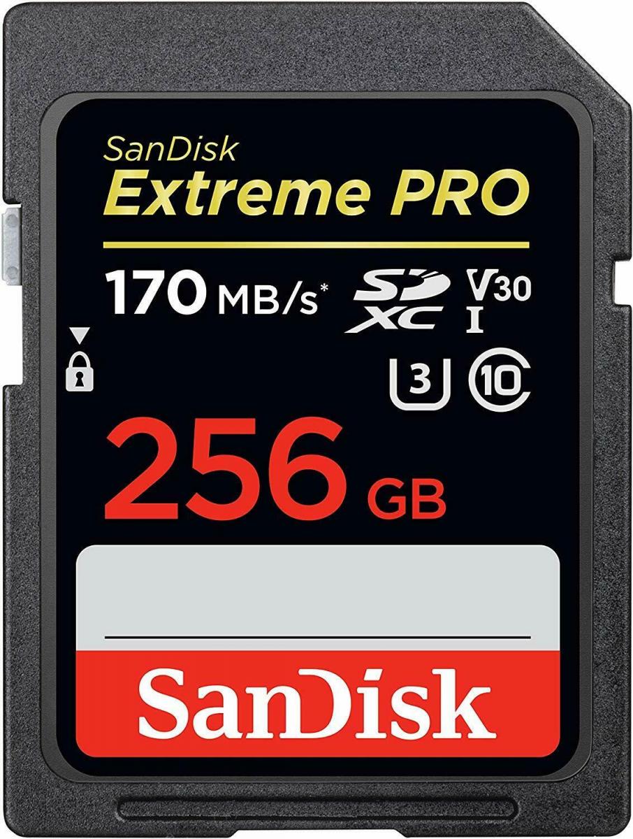 For sale SanDisk Extreme Pro 256GB SDXC 4K V30 video speed U3 card sealed in retail box