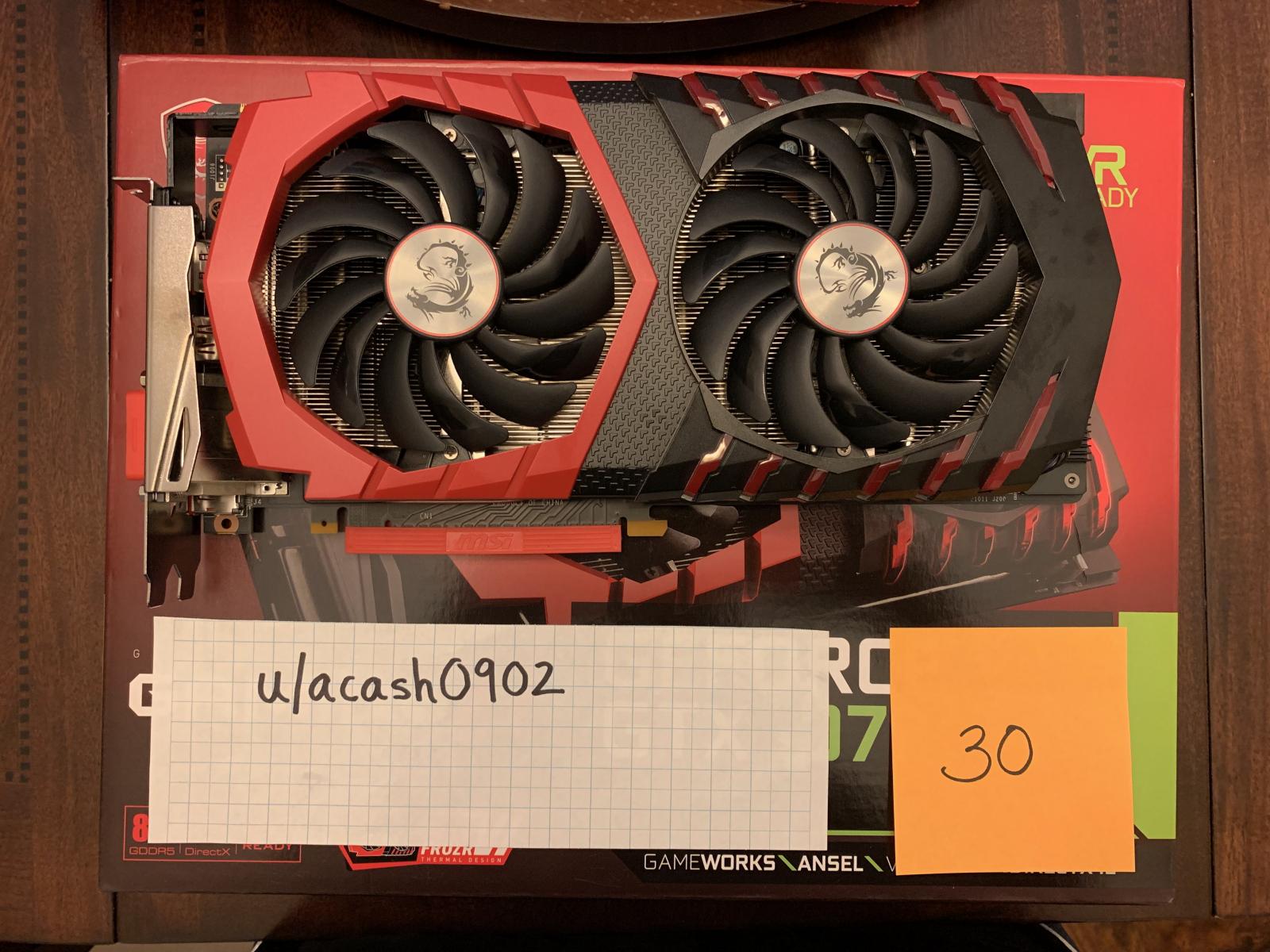 For sale MSI GeForce GTX 1070 GAMING X 8G