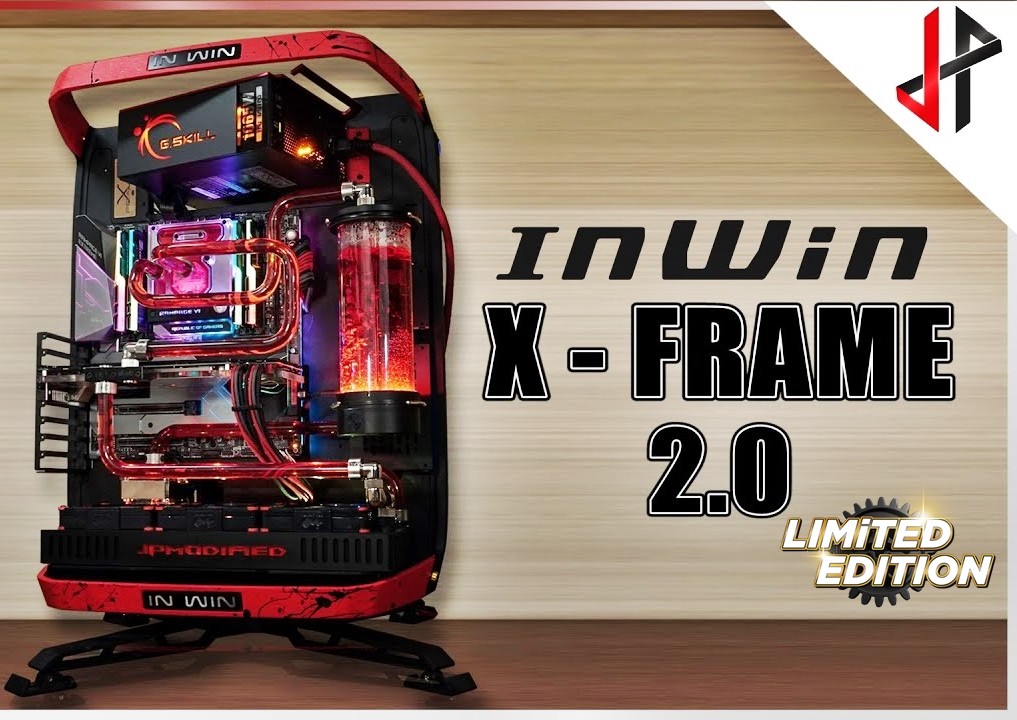 For sale In Win X-Frame 2.0 Aluminum Open-Air PC Case w/custom 1065w Glass LED PSU.RARE!!