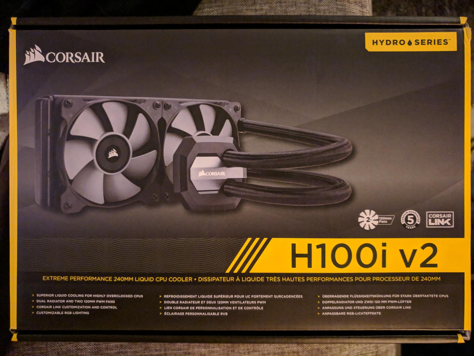 For sale Corsair Hydro Series H100i v2 Extreme Performance Liquid CPU Cooler